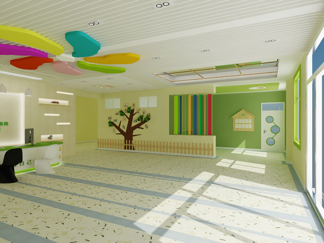 岳阳幼儿园接待厅-装修设计效果图-慕丽华设计师作品-设计本