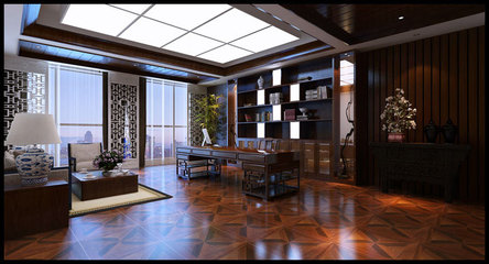 合肥政务区豪华私人会所装修效果图 金光熠熠耀徽州