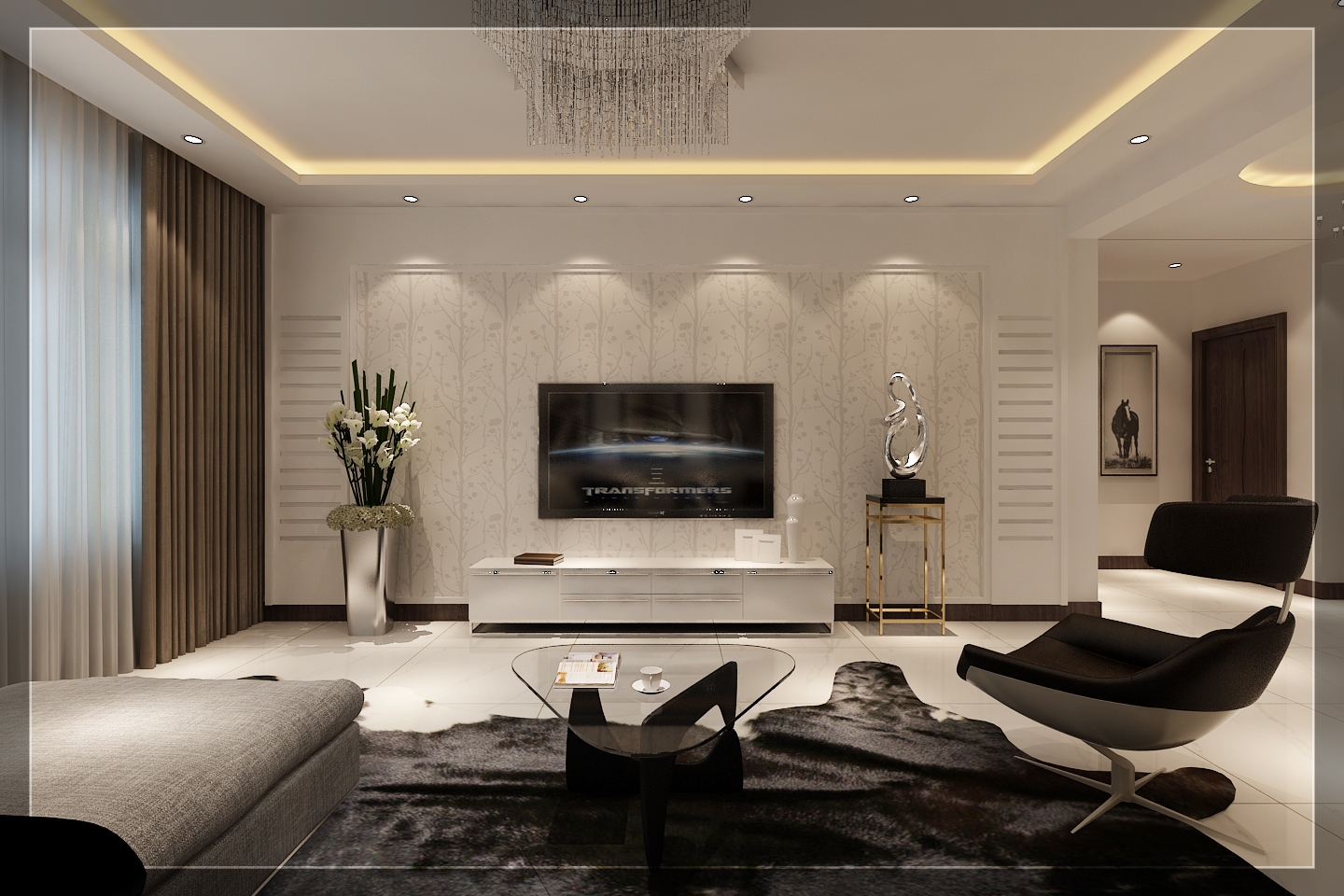 大禹褐石 95平 现代风格,大禹褐石公园现代简约95平米二居室装修设计图片_样板间_实景图-搜房网装修设计网