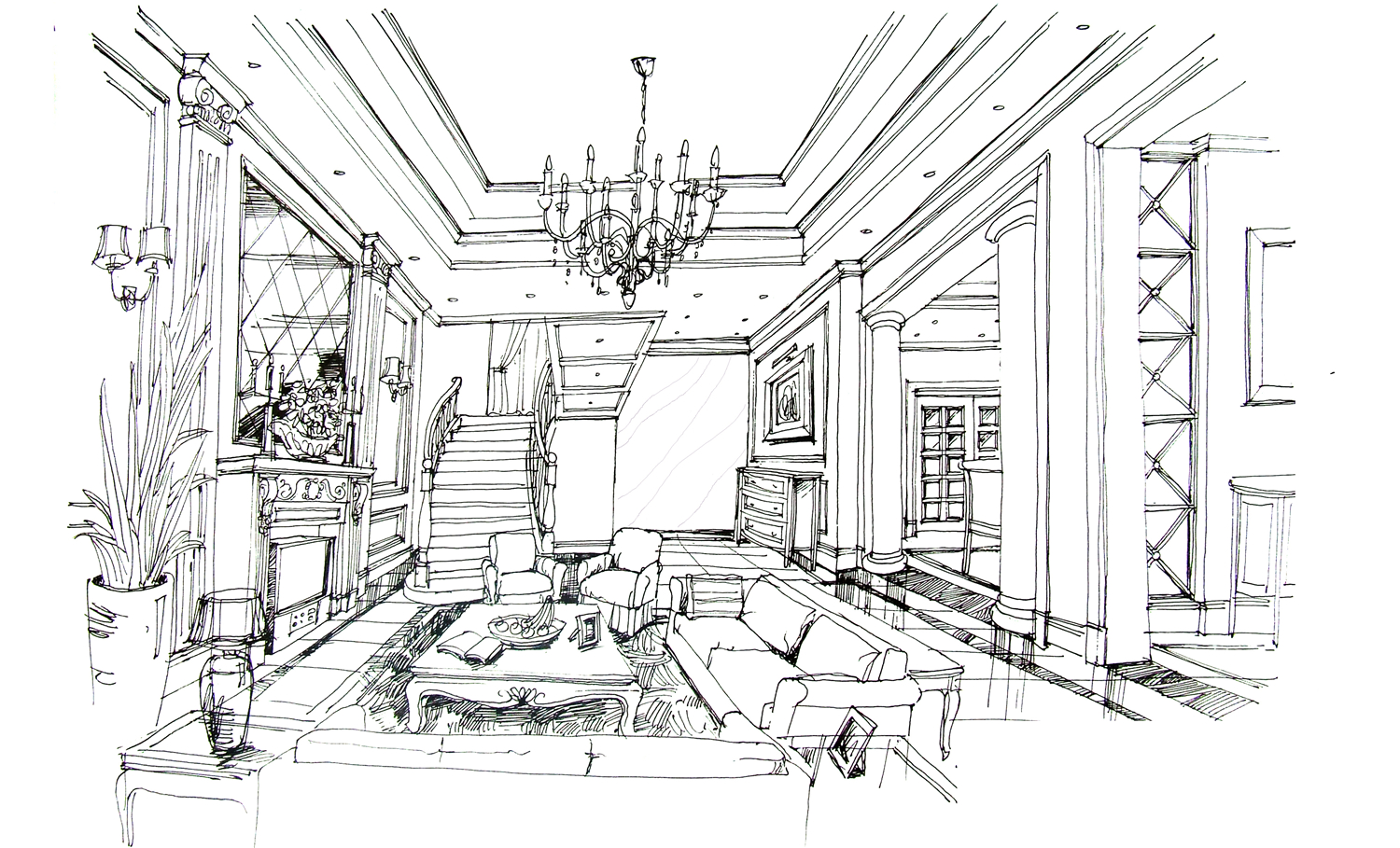 手绘室内效果图欣赏 – 设计本装修效果图