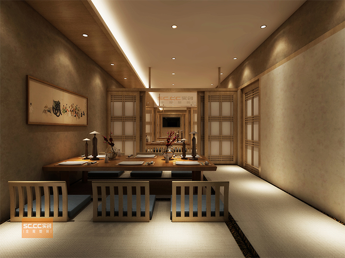 唐山天元骏景300平米"樱川"日本料理店装修设计