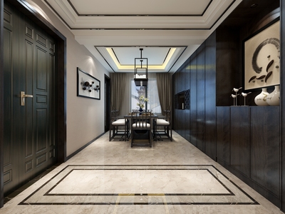 昊元上品160㎡中式风三居室 | 36万精装案例全解析